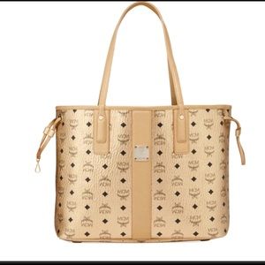 MCM Medium Liz Reversible Shopper Tote gold